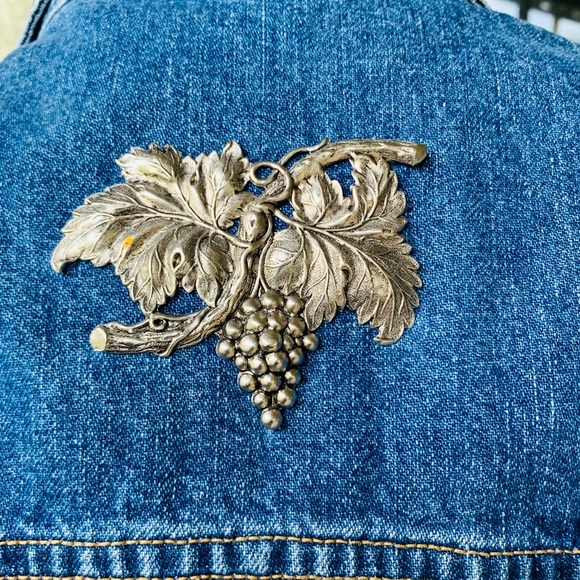 Jeans Jacket Diamond Duds Vintage Grapevine Custom Silver Hardware Denim Jacket - Picture 7 of 14